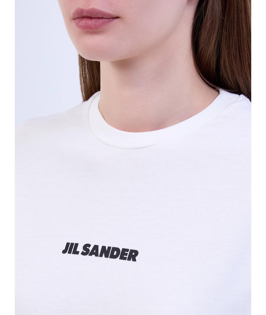 JIL SANDER Белая хлопковая футболка, фото 5