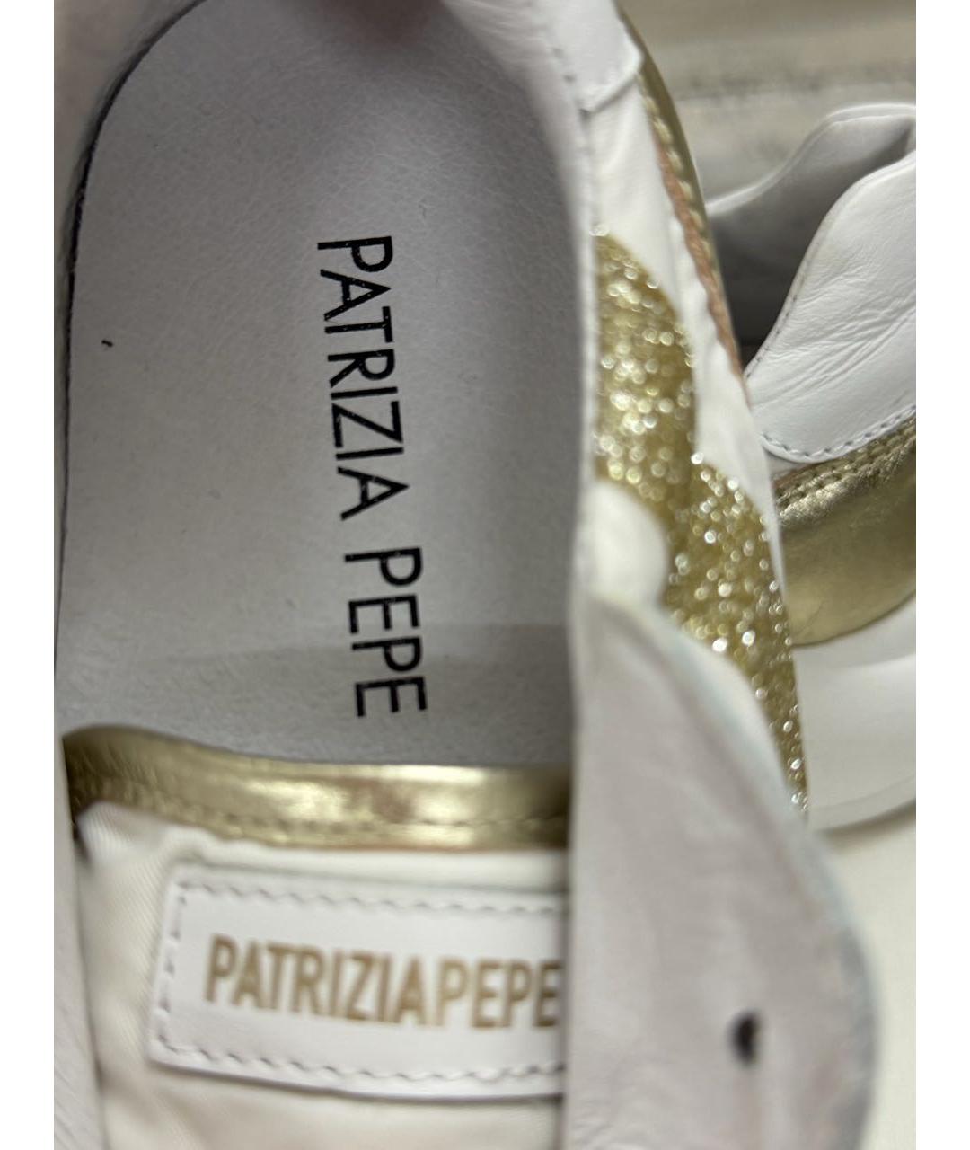 PATRIZIA PEPE Белые кожаные кроссовки, фото 3