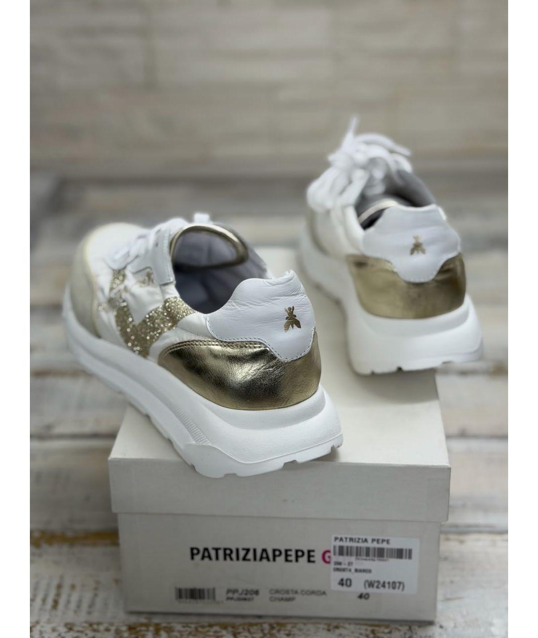 PATRIZIA PEPE Белые кожаные кроссовки, фото 4