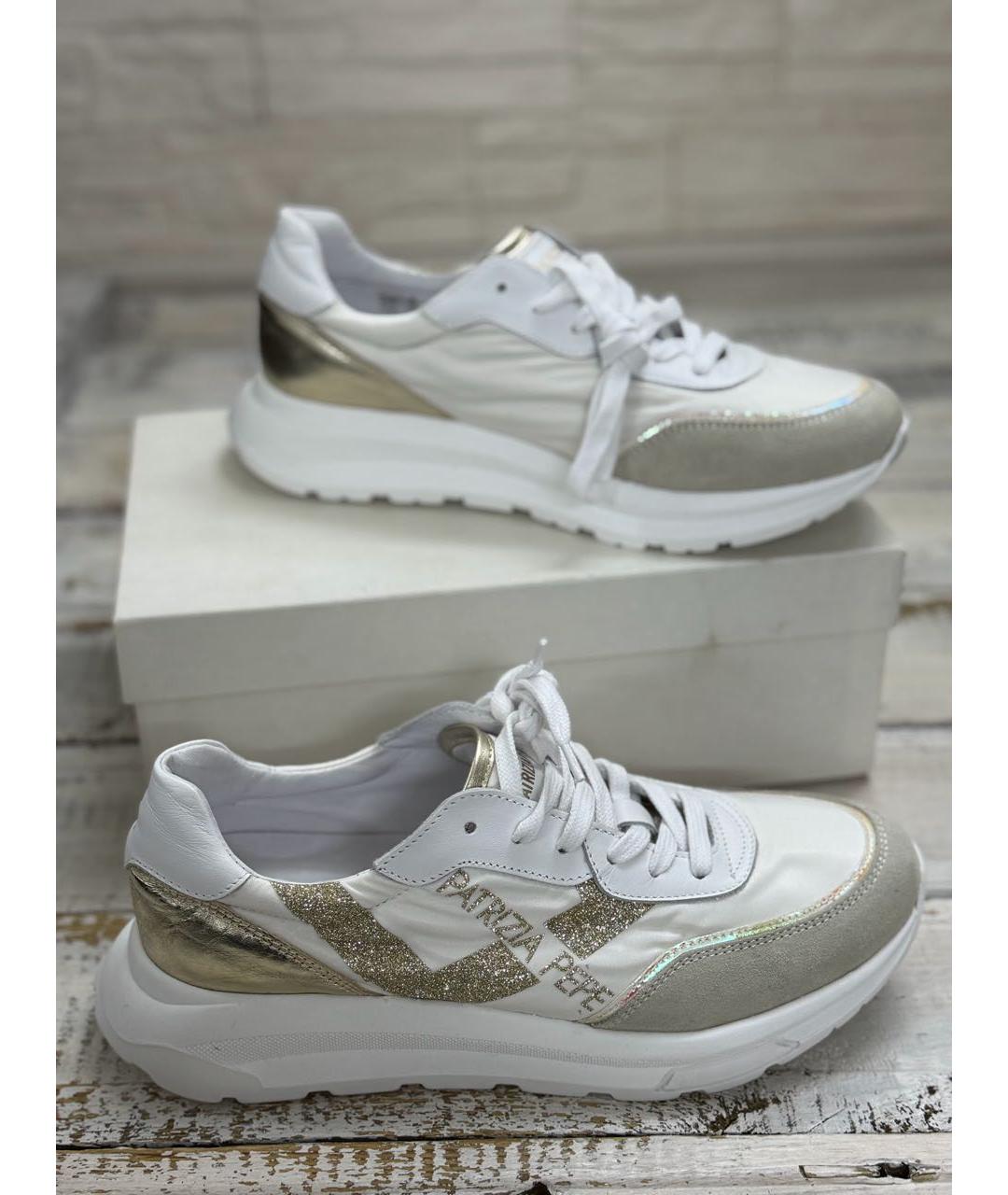 PATRIZIA PEPE Белые кожаные кроссовки, фото 7