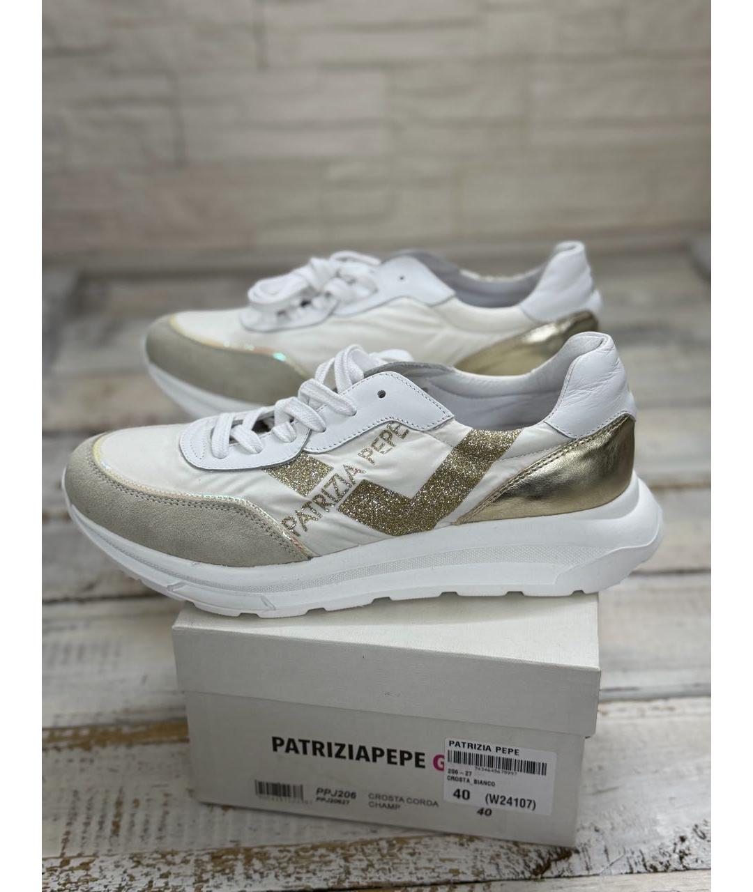 PATRIZIA PEPE Белые кожаные кроссовки, фото 5