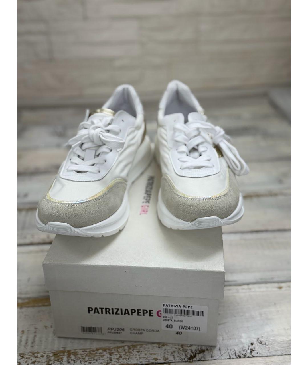 PATRIZIA PEPE Белые кожаные кроссовки, фото 2