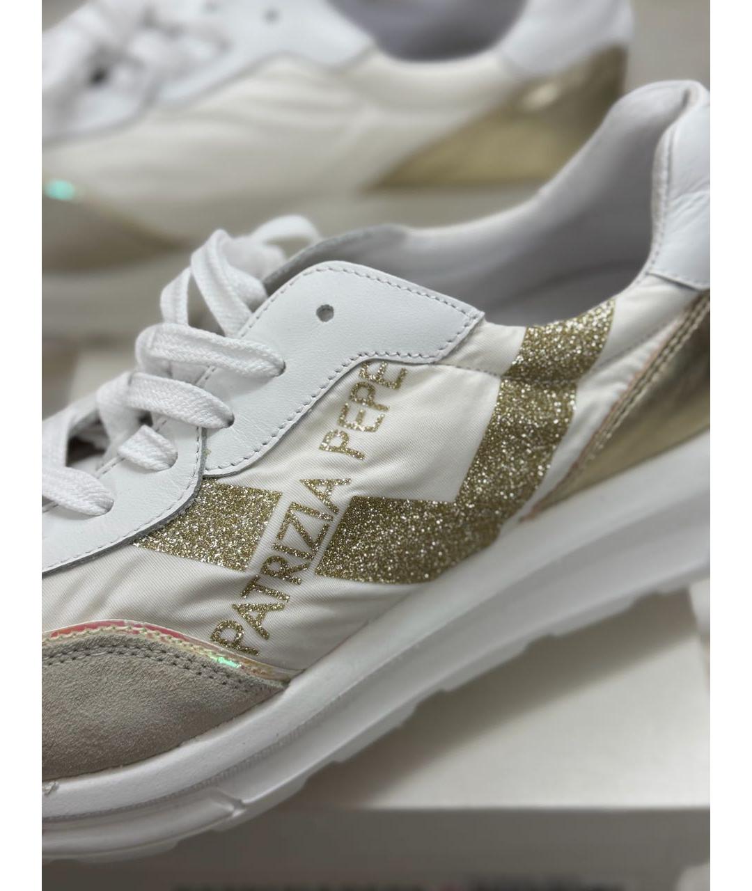 PATRIZIA PEPE Белые кожаные кроссовки, фото 6