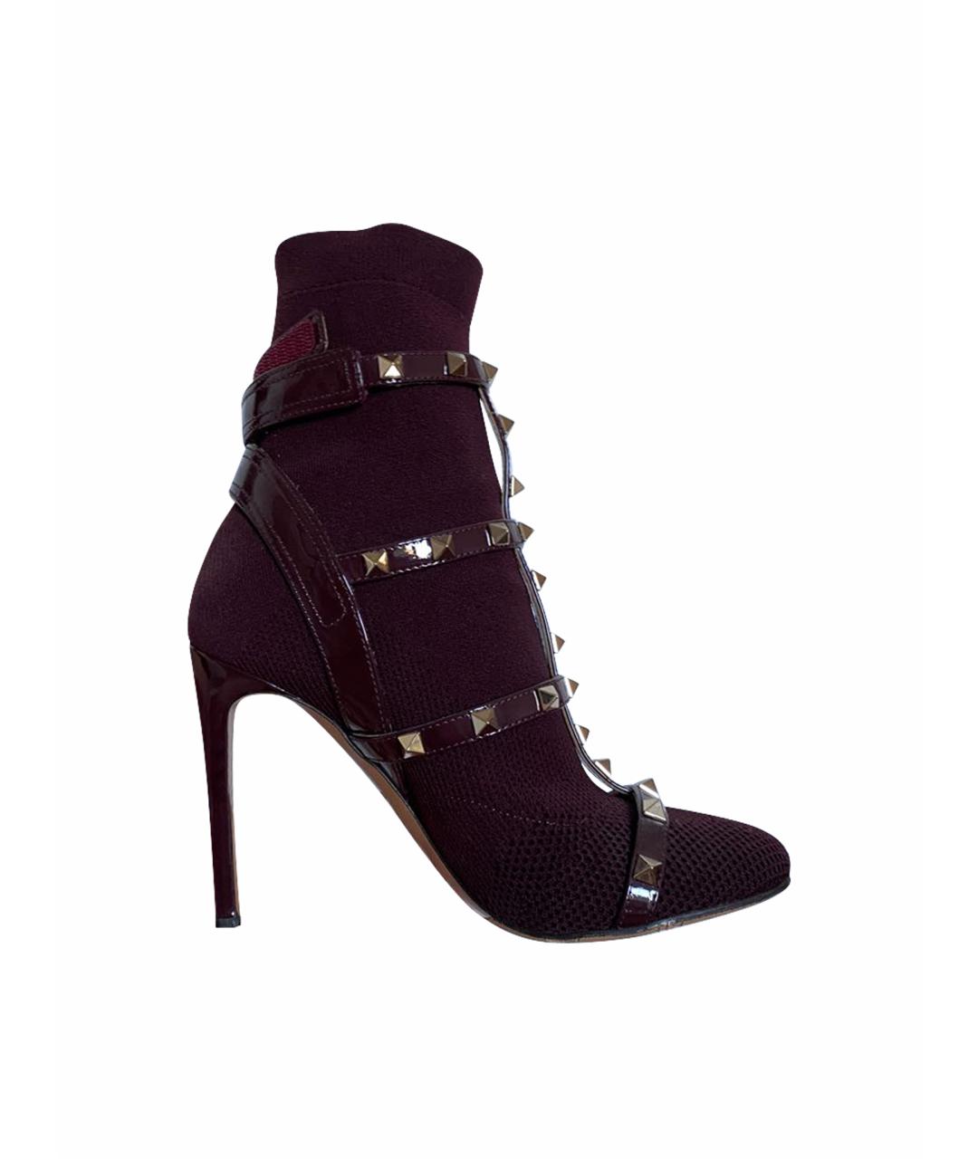 VALENTINO Фиолетовые текстильные ботильоны, фото 7