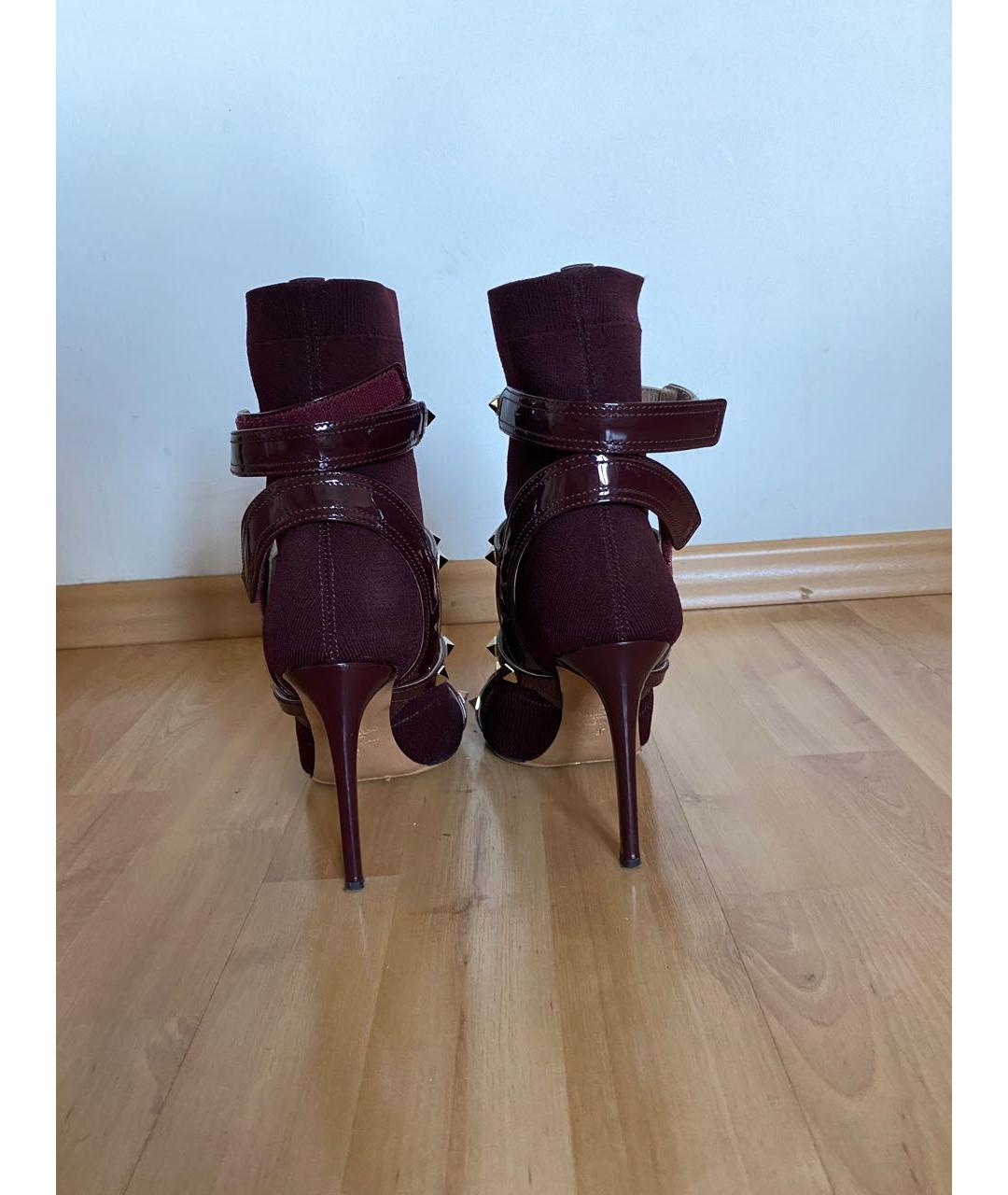VALENTINO Фиолетовые текстильные ботильоны, фото 4
