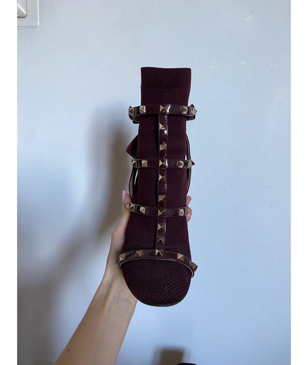 VALENTINO Фиолетовые текстильные ботильоны, фото 3