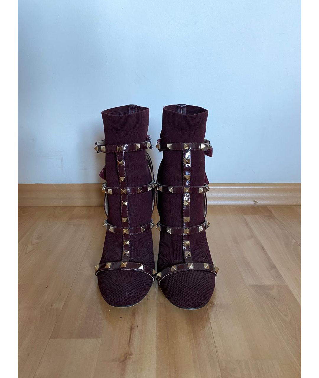 VALENTINO Фиолетовые текстильные ботильоны, фото 2