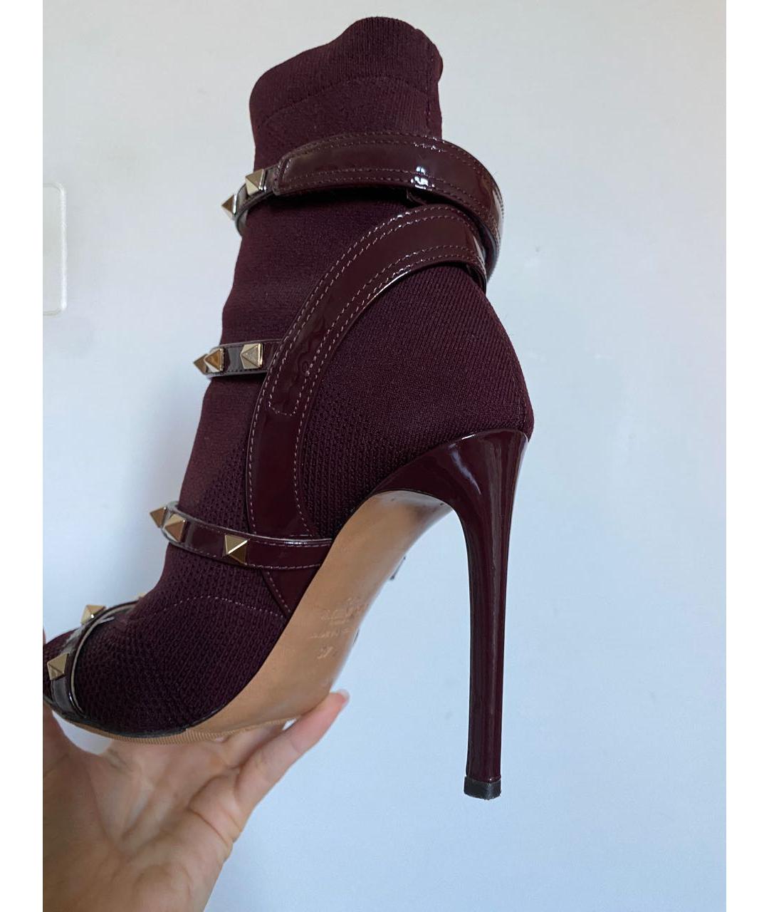 VALENTINO Фиолетовые текстильные ботильоны, фото 5