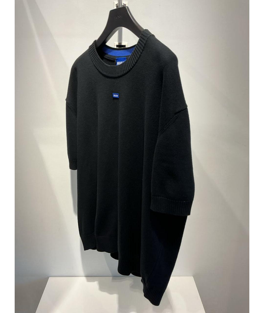 HUGO Черная хлопковая футболка, фото 3