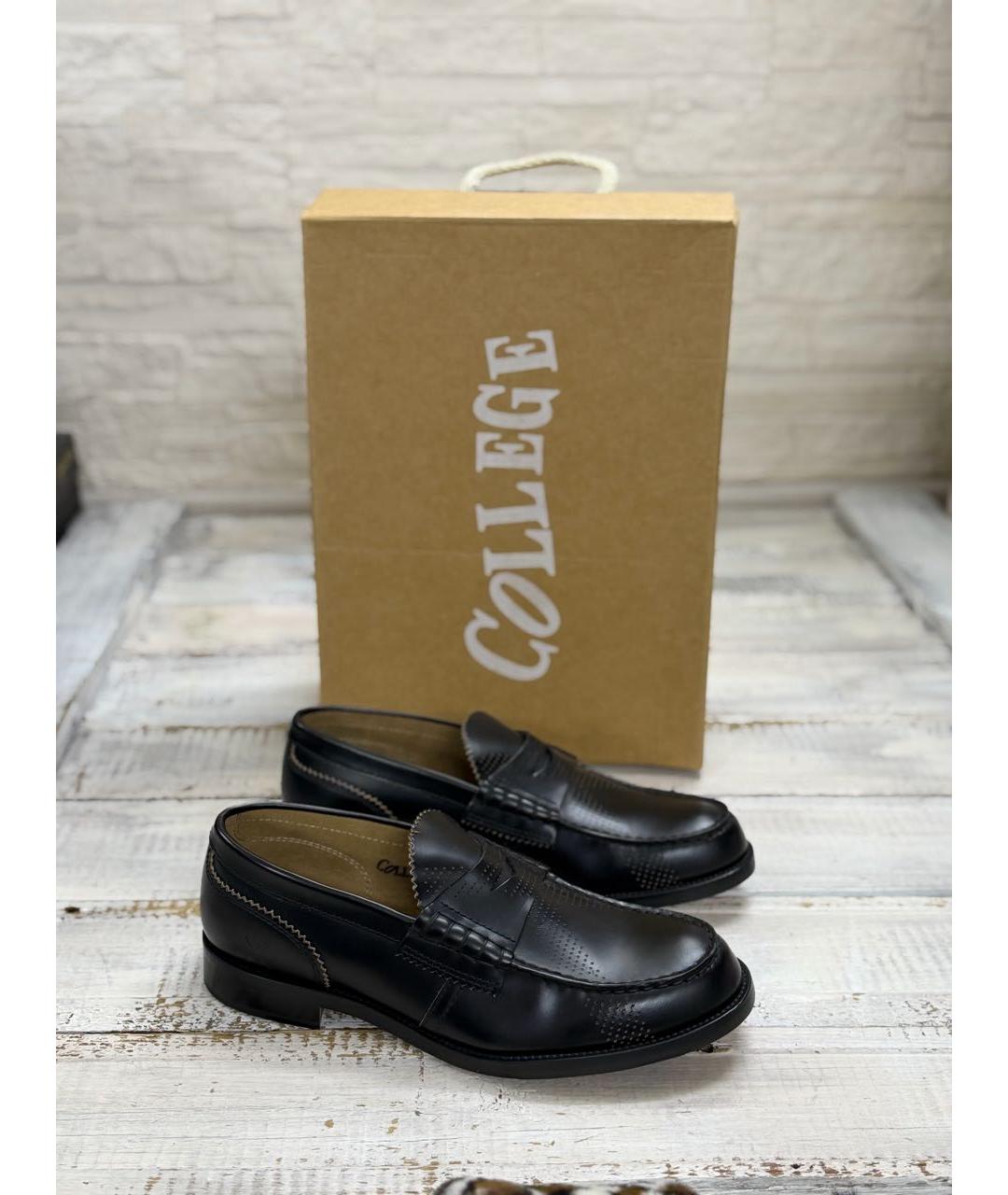 COLLEGE Черные кожаные лоферы, фото 2