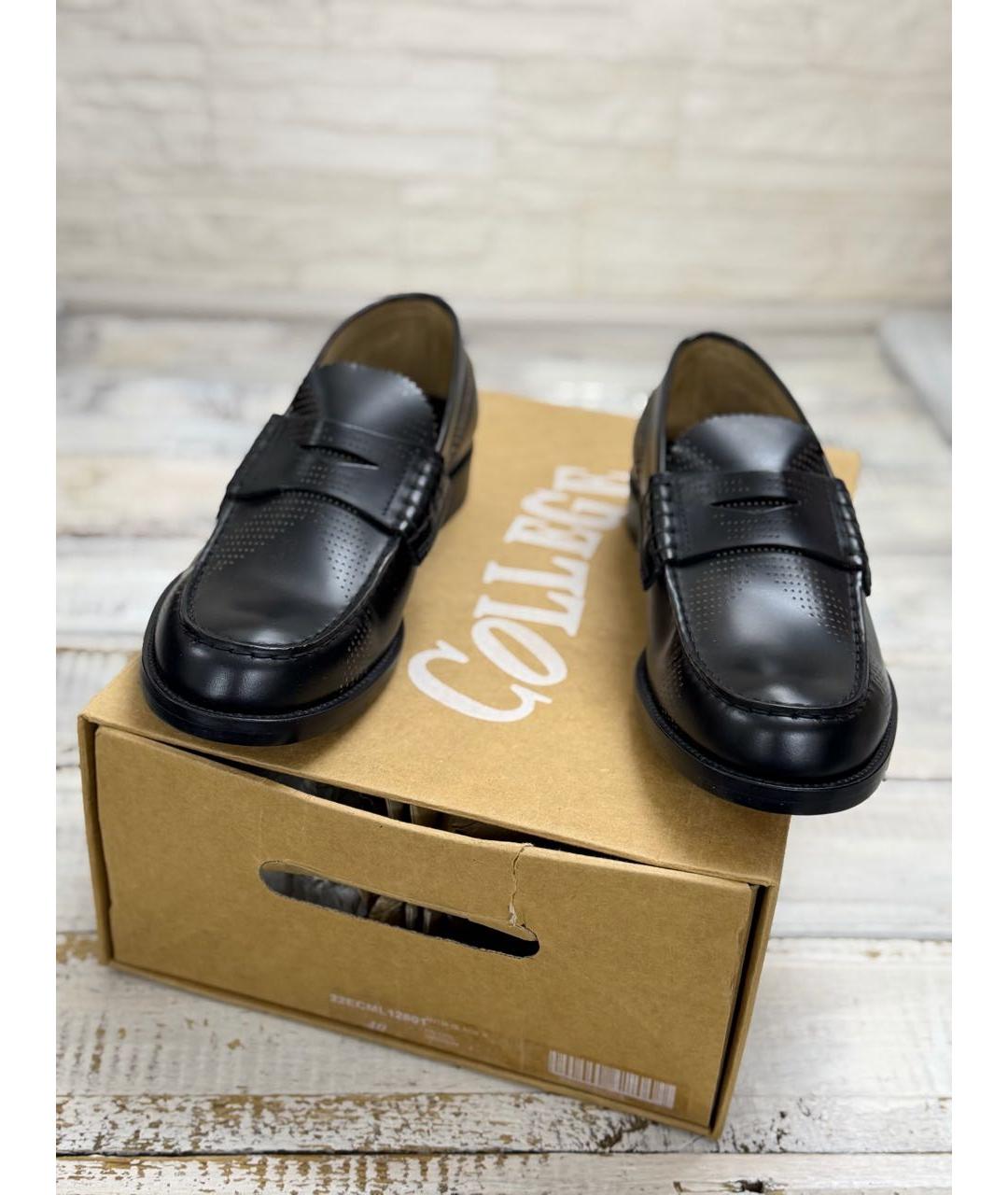 COLLEGE Черные кожаные лоферы, фото 3