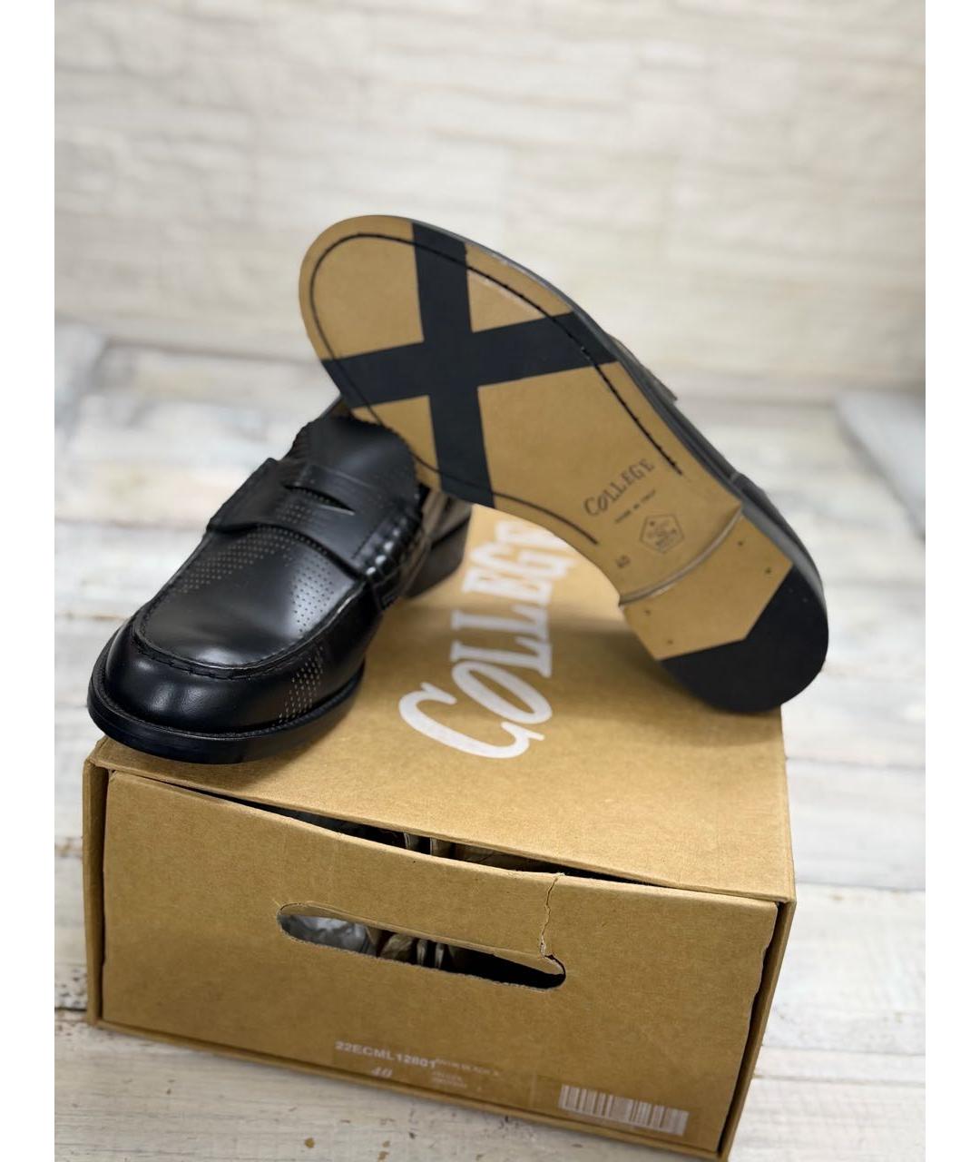 COLLEGE Черные кожаные лоферы, фото 8