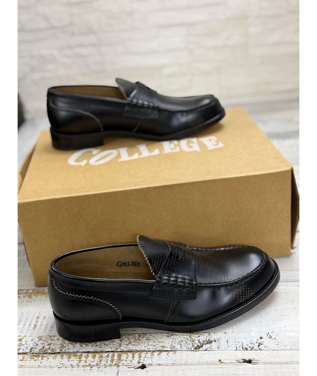 COLLEGE Черные кожаные лоферы, фото 7