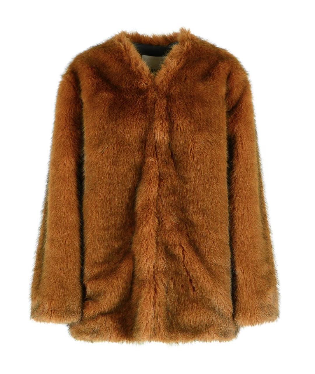 ISABEL MARANT Коричневая полиэстеровая шуба, фото 1