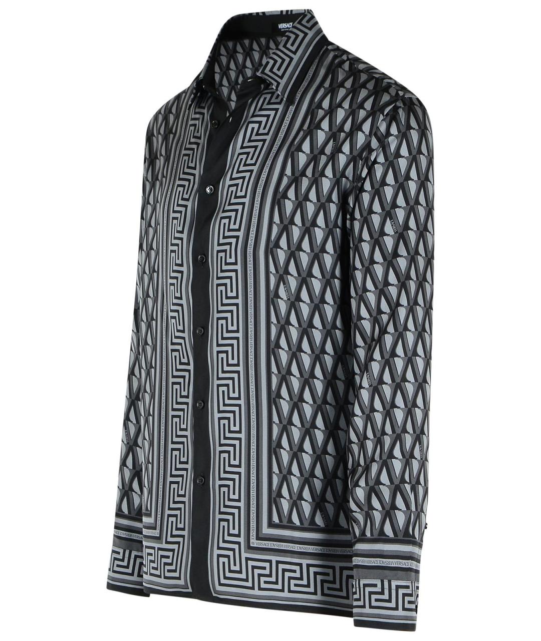 VERSACE Серая шелковая кэжуал рубашка, фото 2