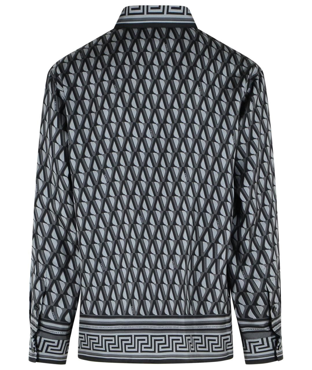 VERSACE Серая шелковая кэжуал рубашка, фото 3