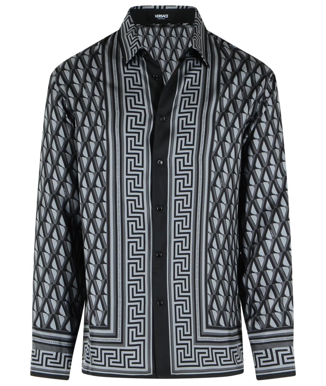 VERSACE Серая шелковая кэжуал рубашка, фото 1