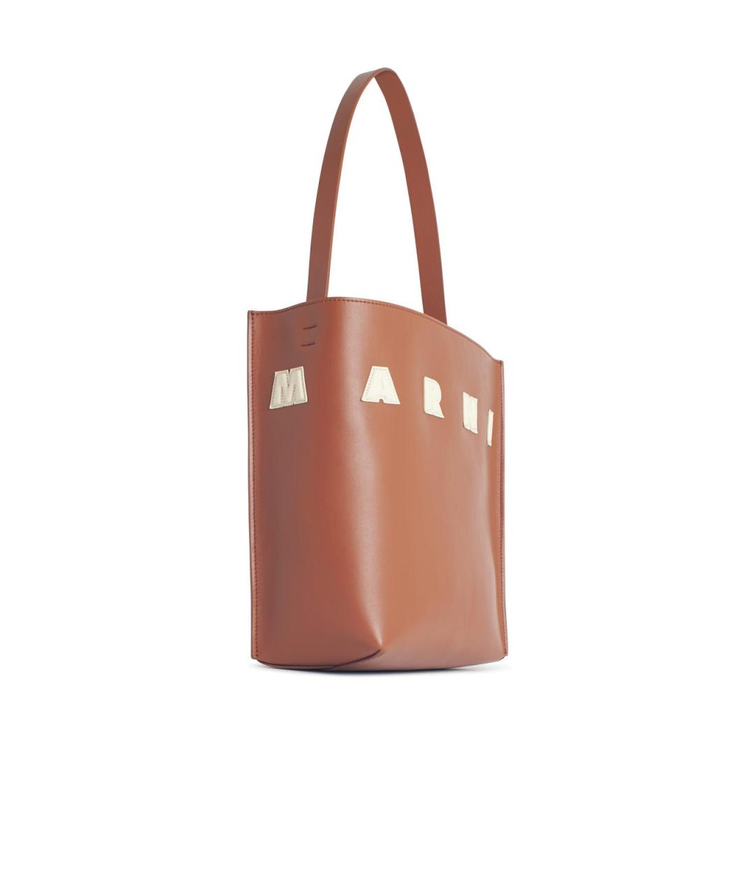 MARNI Коричневая кожаная сумка тоут, фото 2