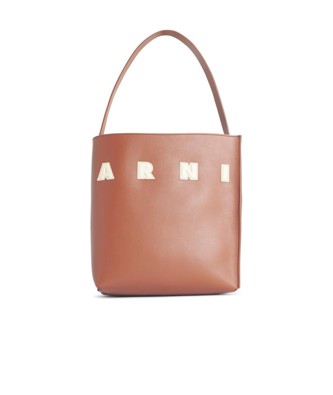 MARNI Коричневая кожаная сумка тоут, фото 1