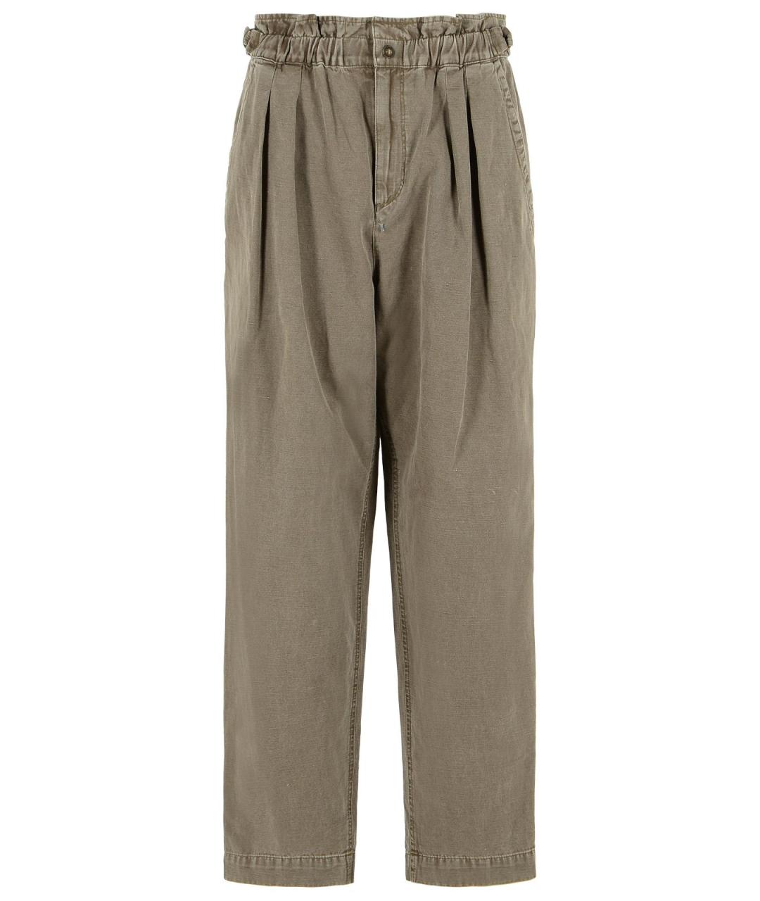 ISABEL MARANT Коричневые хлопковые прямые брюки, фото 1