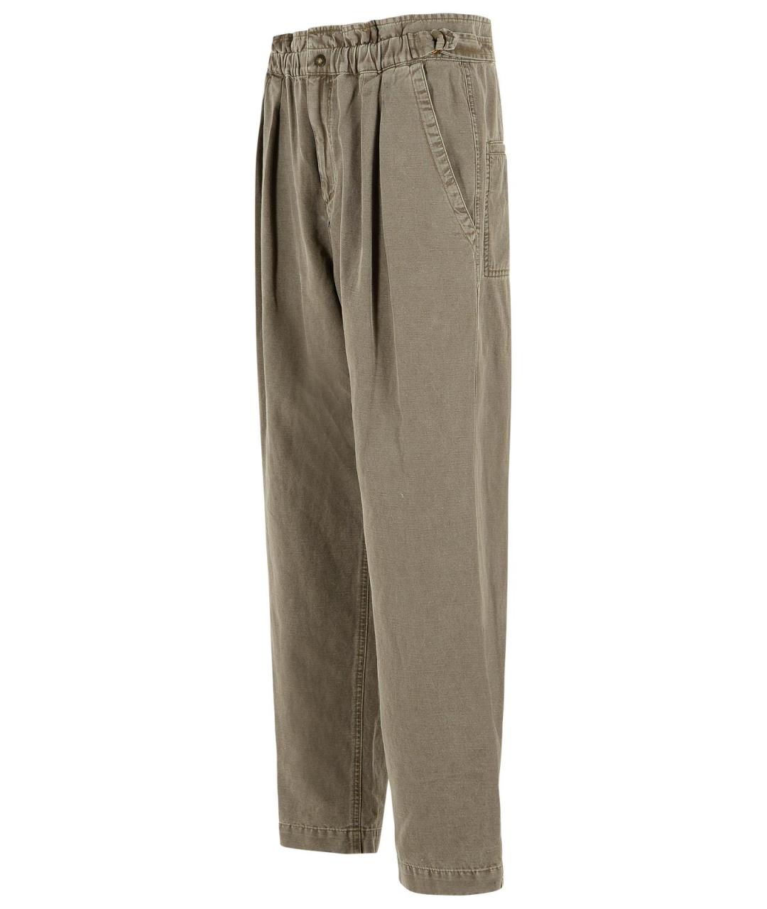 ISABEL MARANT Коричневые хлопковые прямые брюки, фото 2