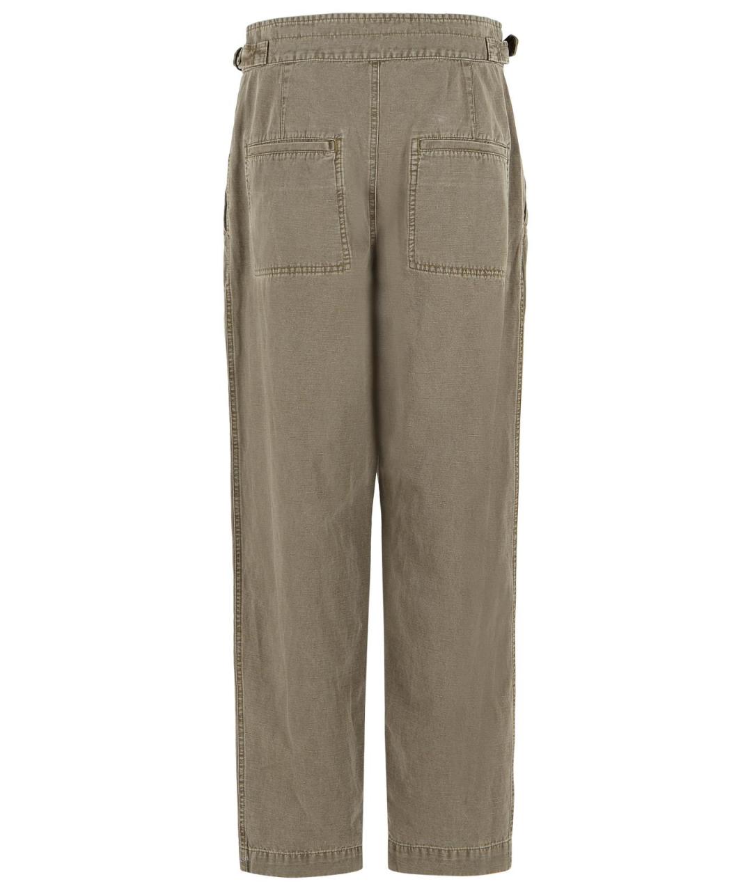 ISABEL MARANT Коричневые хлопковые прямые брюки, фото 3