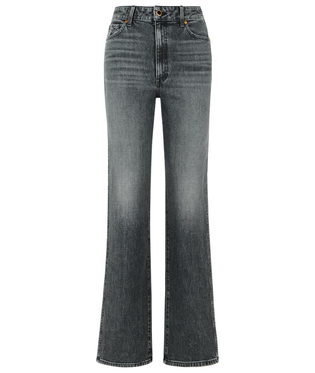 KHAITE Черные хлопковые прямые джинсы, фото 1