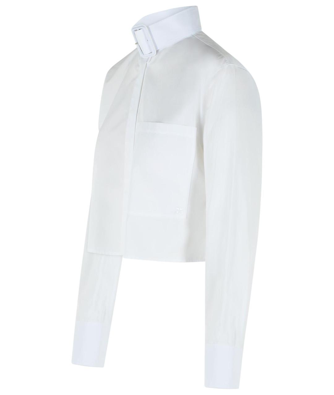 COURREGES Белая хлопковая рубашка, фото 2