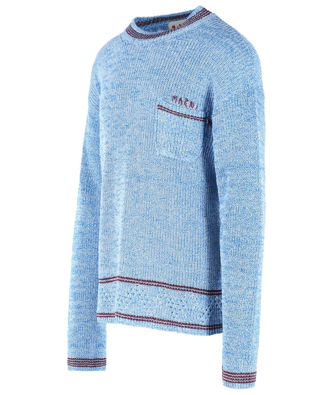 MARNI Голубой хлопковый джемпер / свитер, фото 2