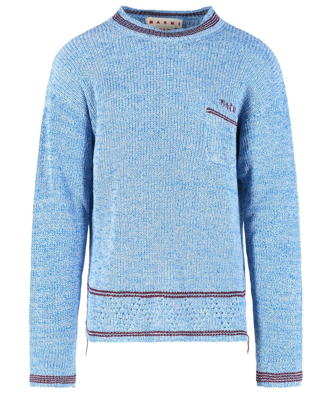 MARNI Голубой хлопковый джемпер / свитер, фото 1