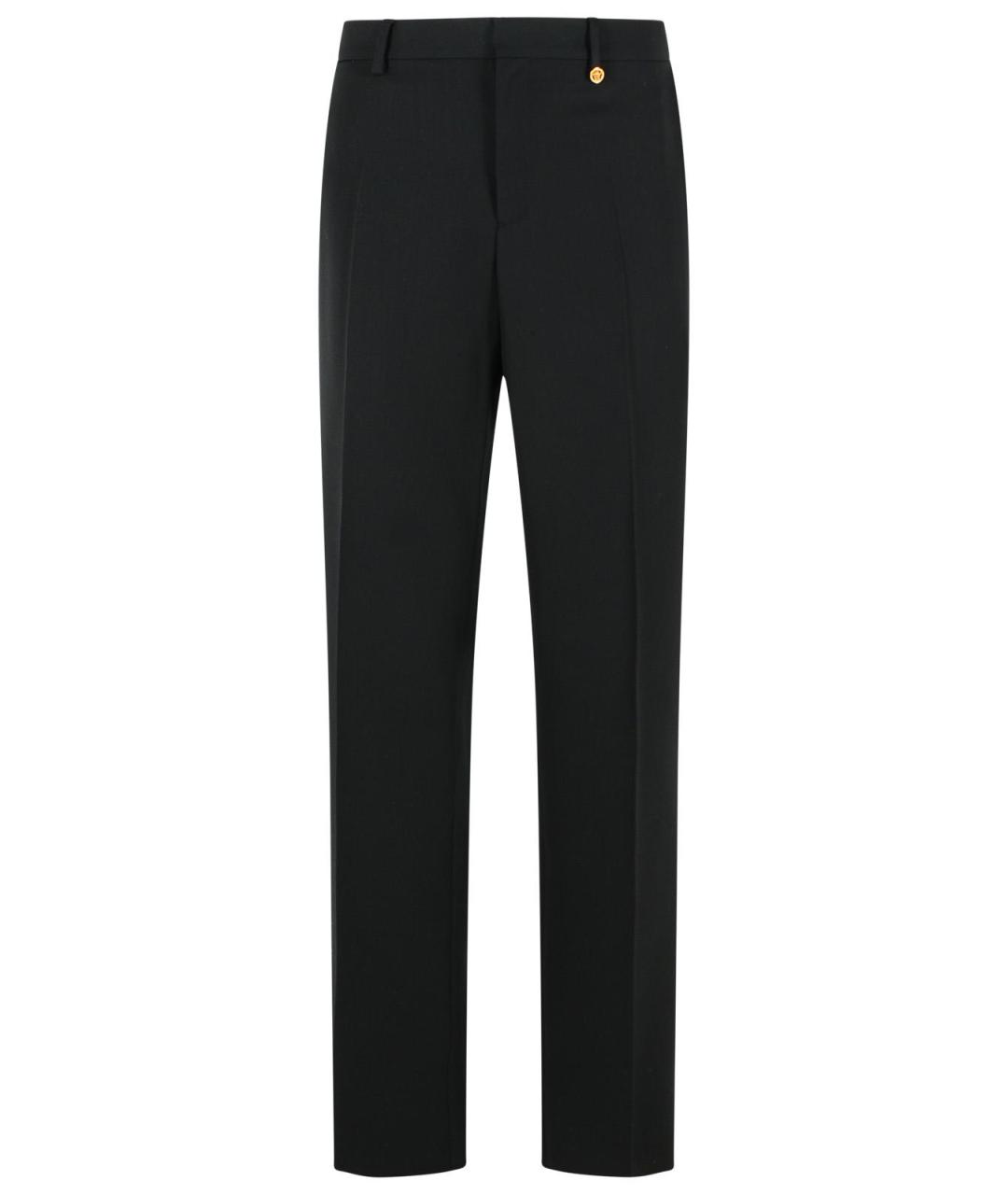 VERSACE Черные шерстяные повседневные брюки, фото 1