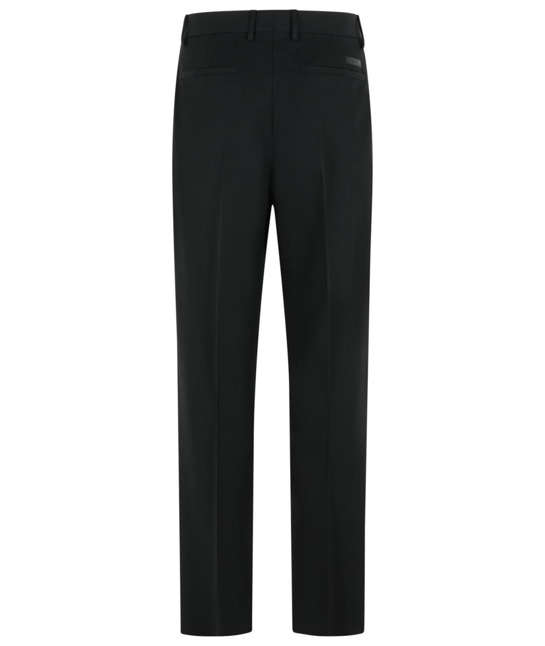 VERSACE Черные шерстяные повседневные брюки, фото 3