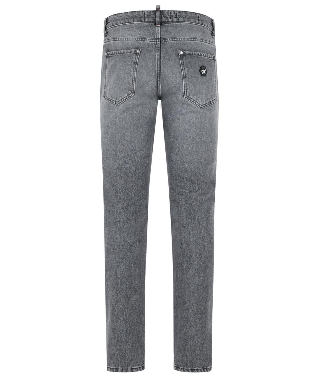 PHILIPP PLEIN Серые хлопковые джинсы скинни, фото 3