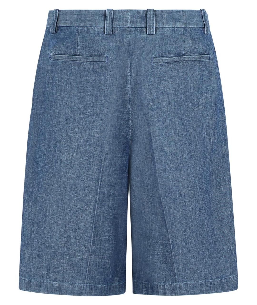 JIL SANDER Синие хлопковые шорты, фото 3
