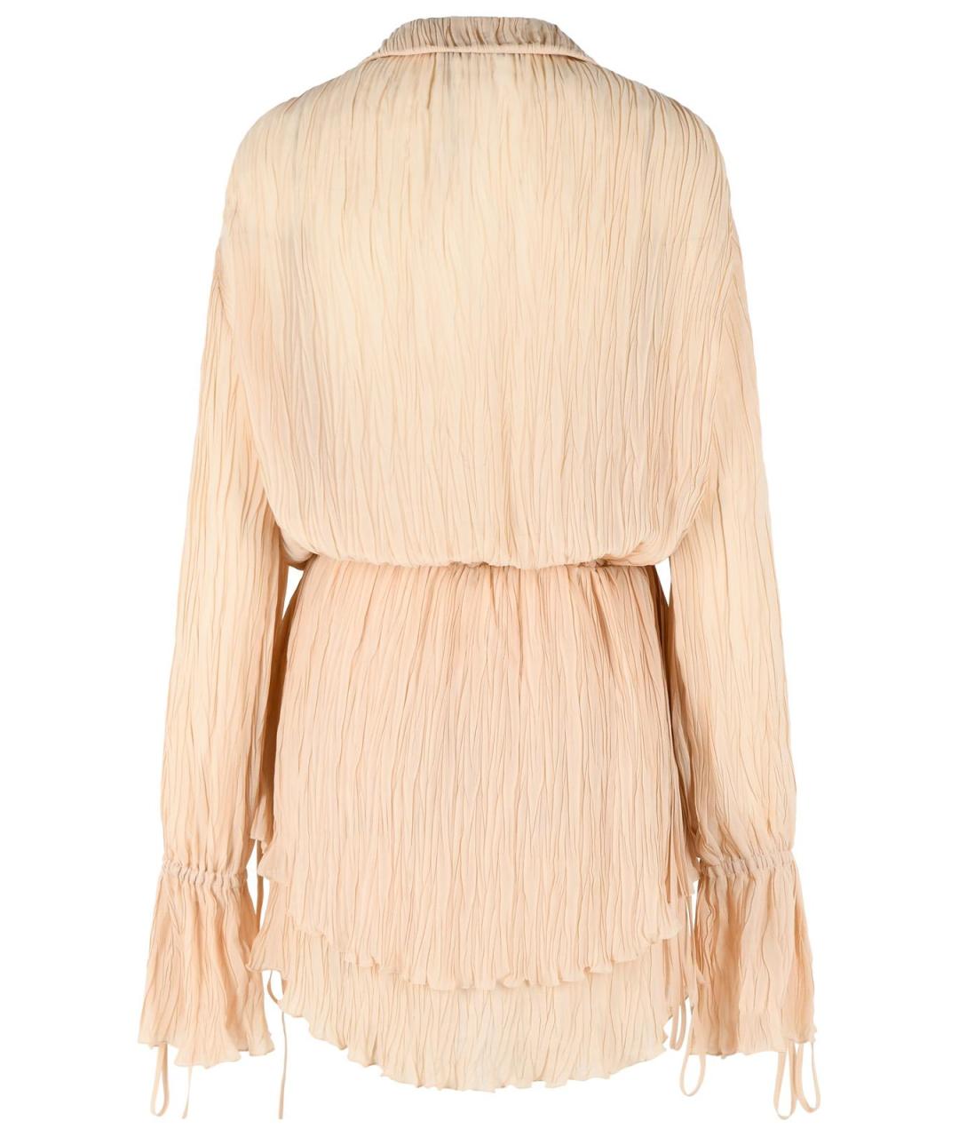 BLUMARINE Бежевое вискозное коктейльное платье, фото 3