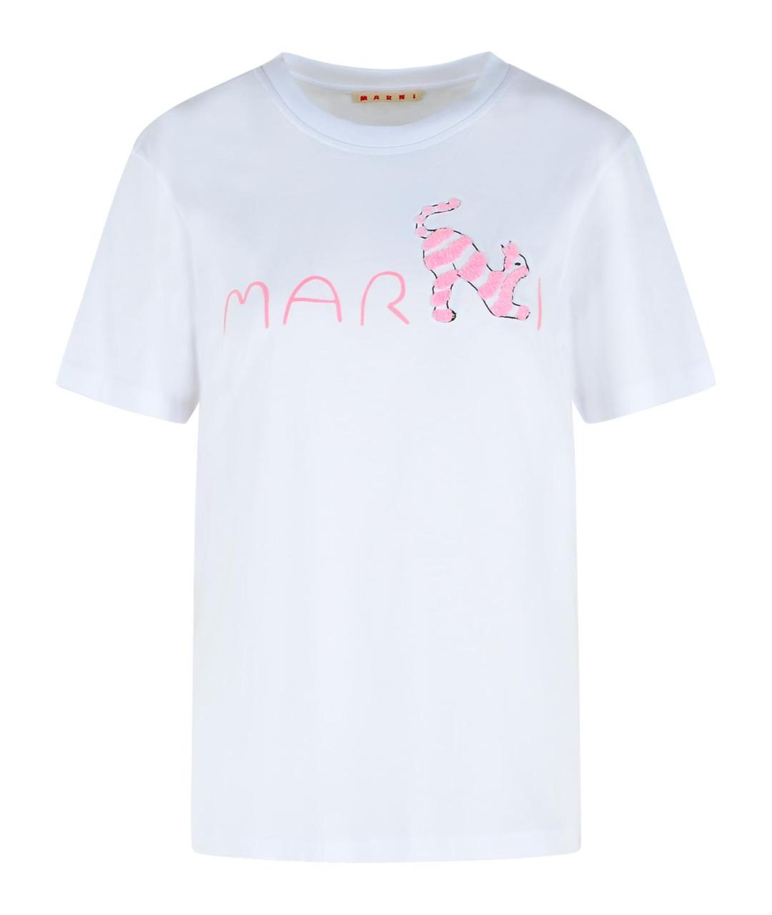 MARNI Белая хлопковая футболка, фото 1