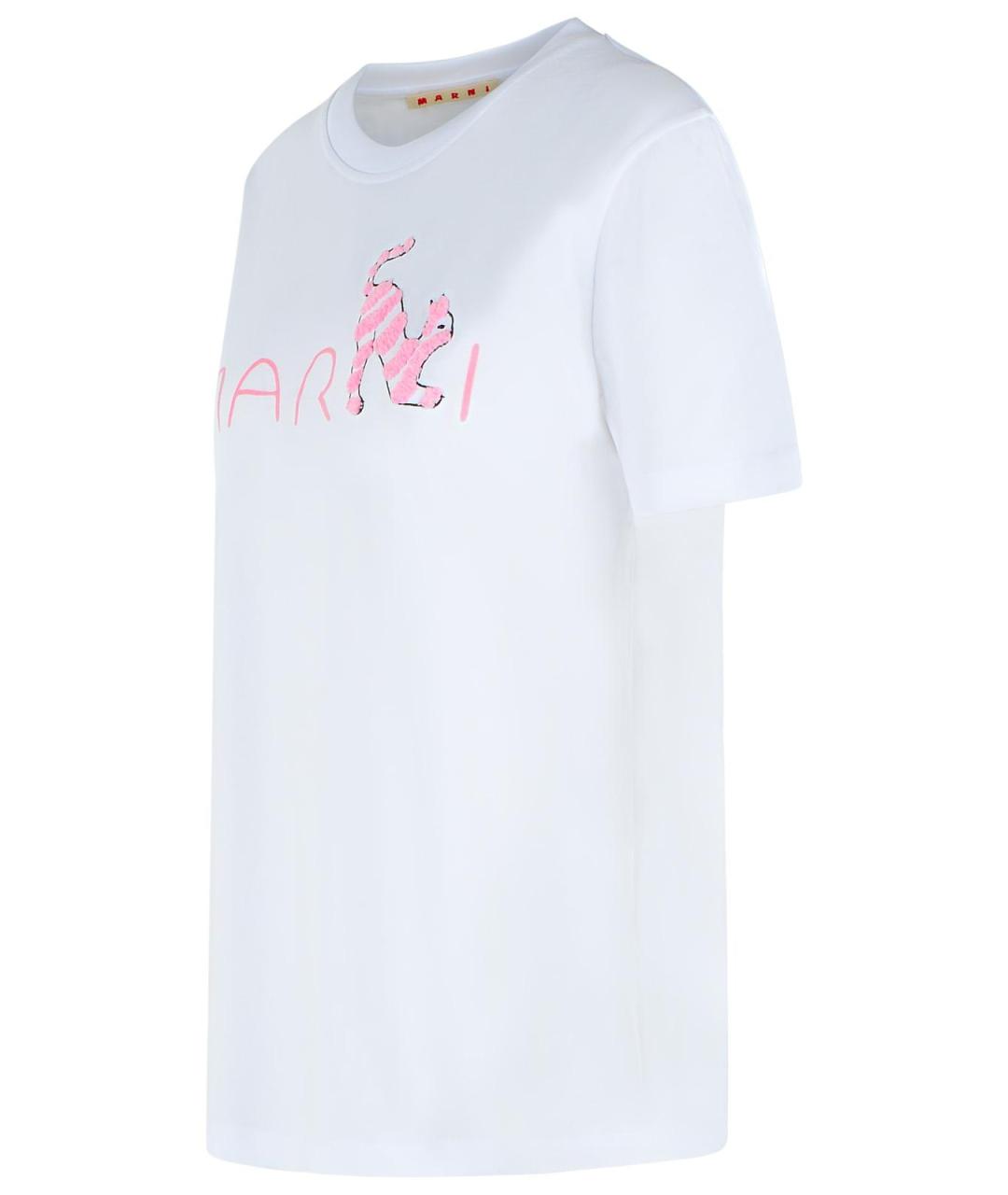MARNI Белая хлопковая футболка, фото 2