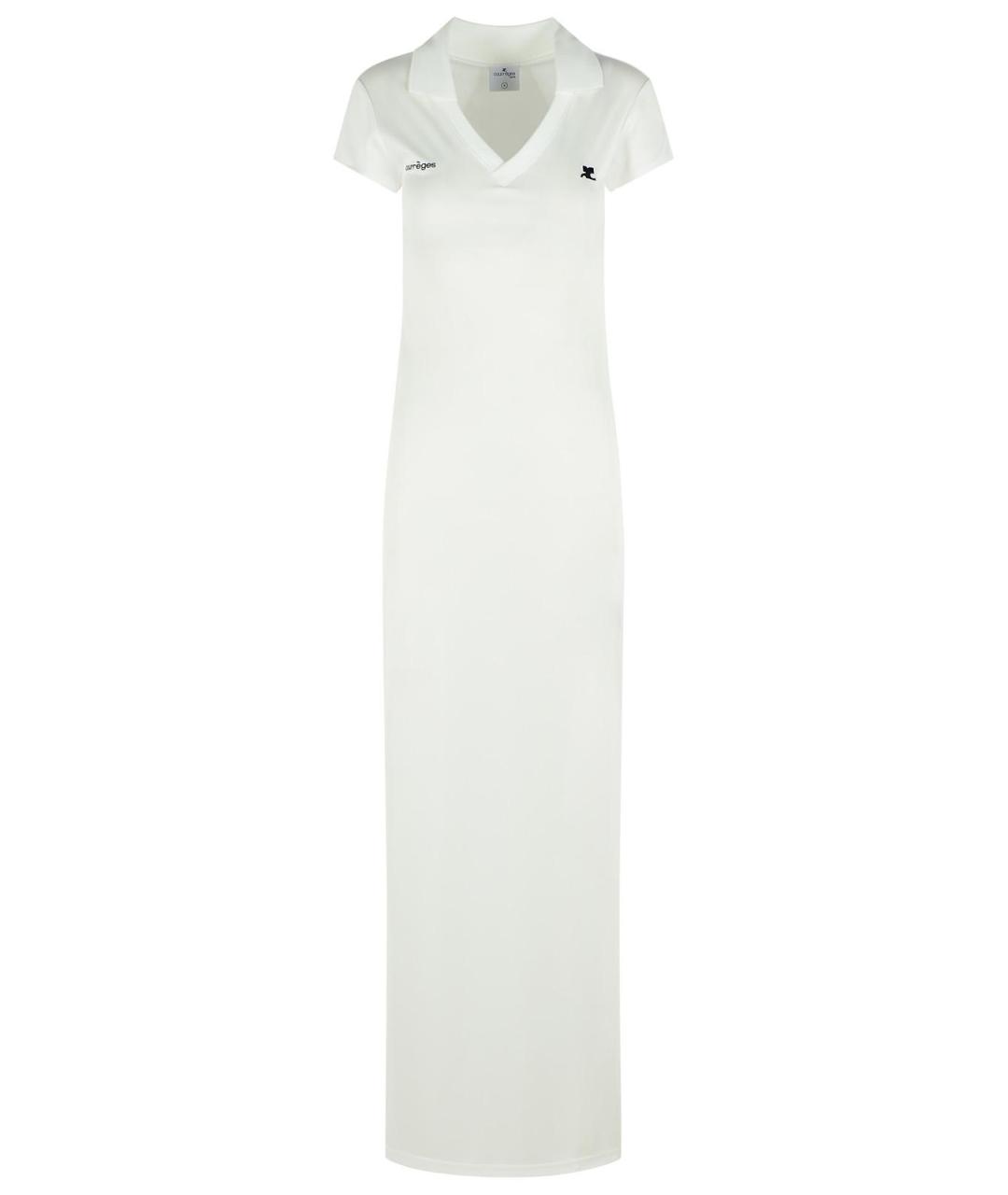 COURREGES Белое полиэстеровое повседневное платье, фото 1