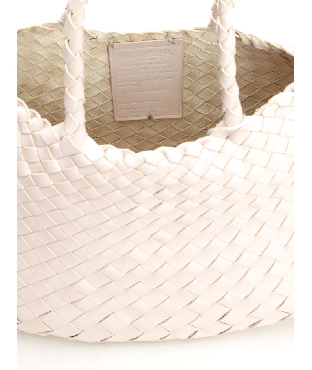 Dragon Diffusion Бежевая кожаная сумка с короткими ручками, фото 4