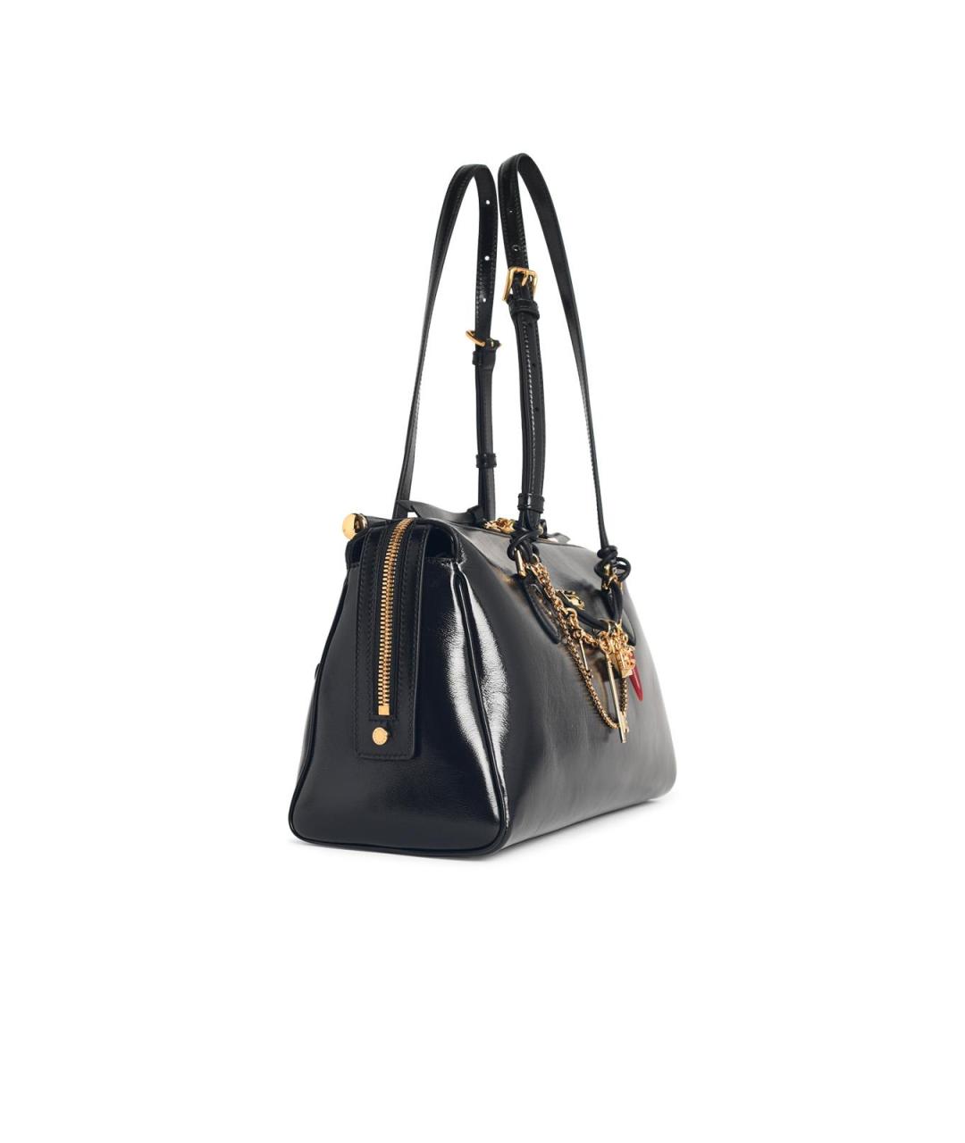 DOLCE&GABBANA Черная кожаная сумка с короткими ручками, фото 2