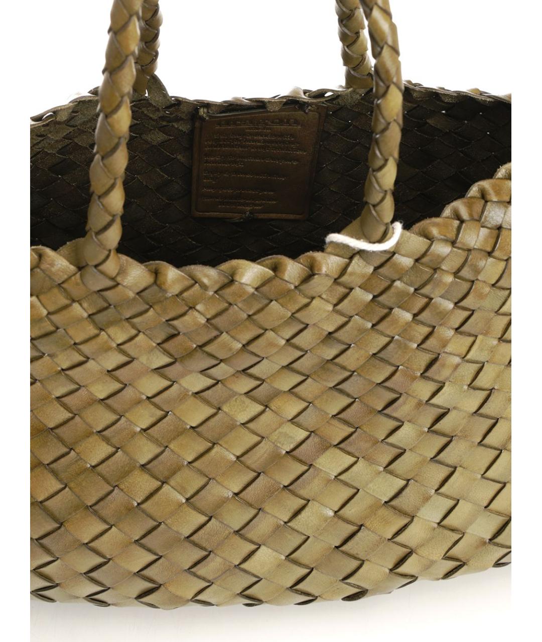 Dragon Diffusion Зеленая кожаная сумка с короткими ручками, фото 3