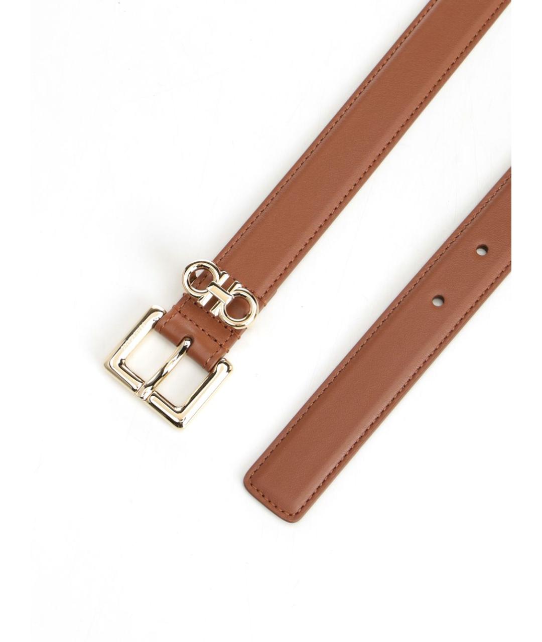 FERRAGAMO Коричневый кожаный ремень, фото 2