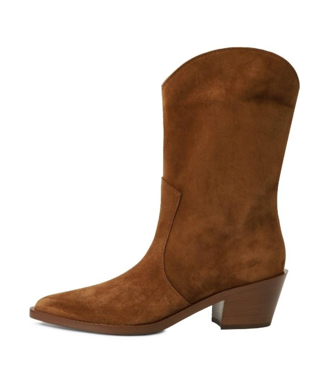 GIANVITO ROSSI Коричневые замшевые сапоги, фото 8
