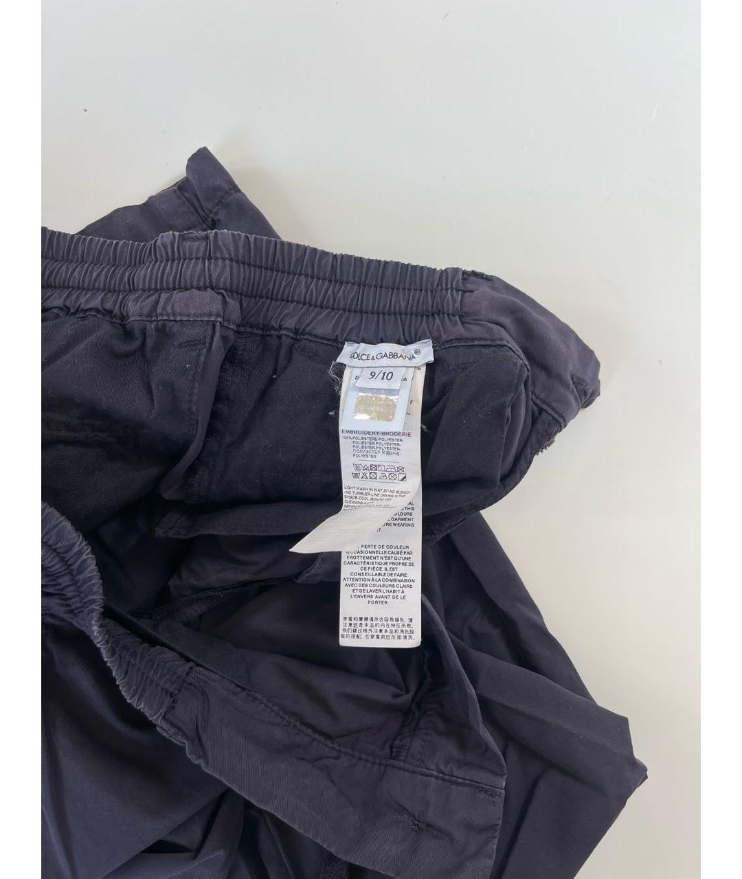DOLCE&GABBANA Темно-синие хлопковые брюки и шорты, фото 4