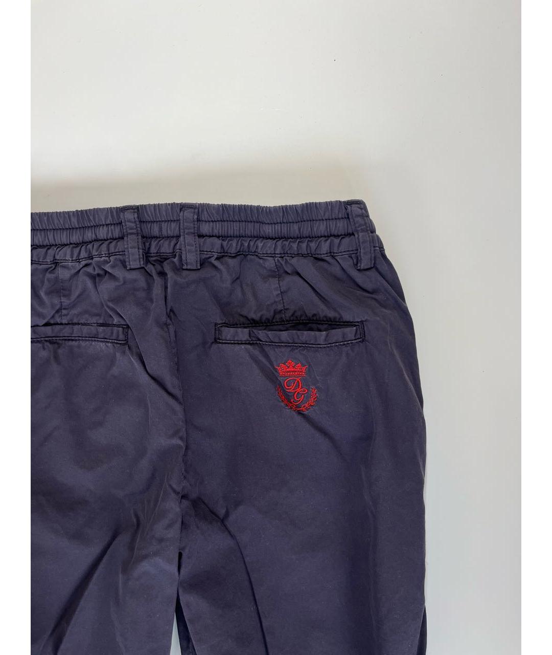 DOLCE&GABBANA Темно-синие хлопковые брюки и шорты, фото 3