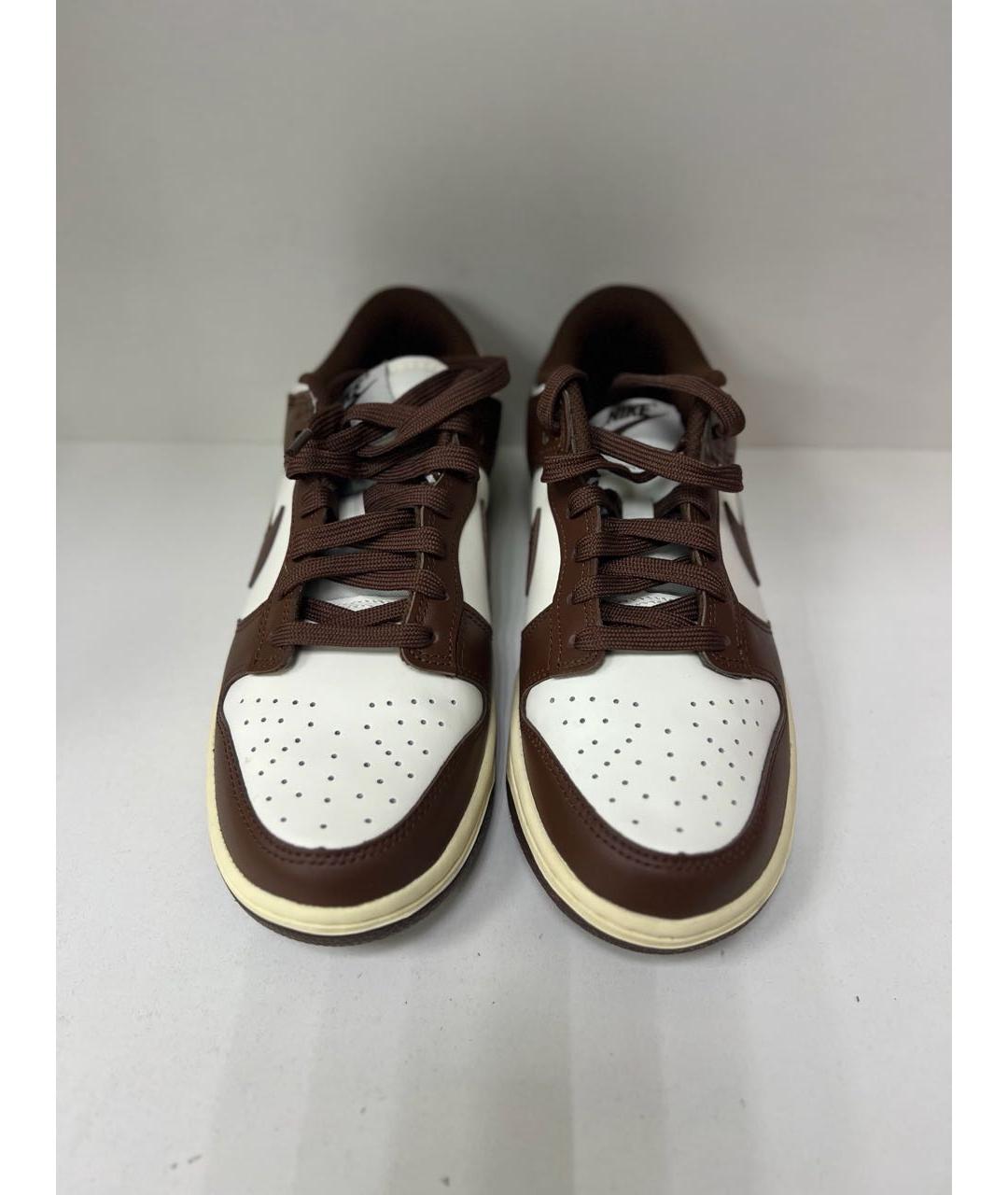 NIKE Коричневые кожаные низкие кроссовки / кеды, фото 2