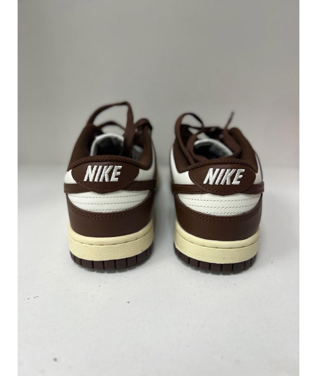 NIKE Коричневые кожаные низкие кроссовки / кеды, фото 4