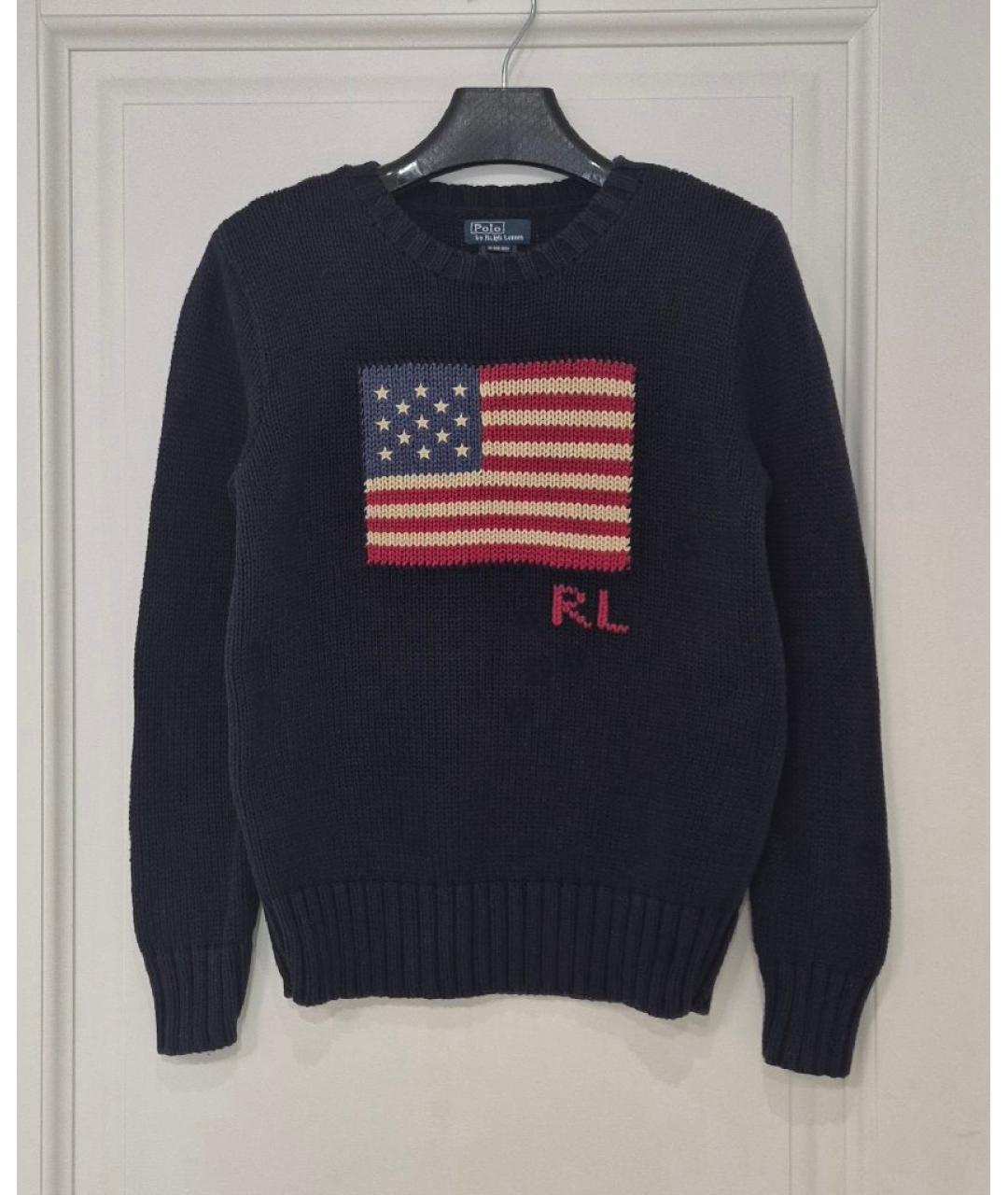 POLO RALPH LAUREN Темно-синий хлопковый джемпер / свитер, фото 6