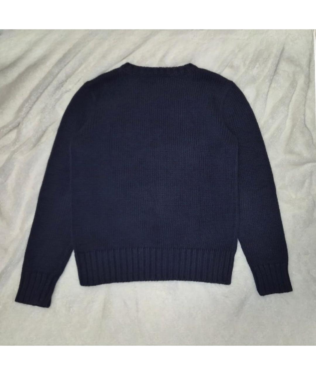 POLO RALPH LAUREN Темно-синий хлопковый джемпер / свитер, фото 7