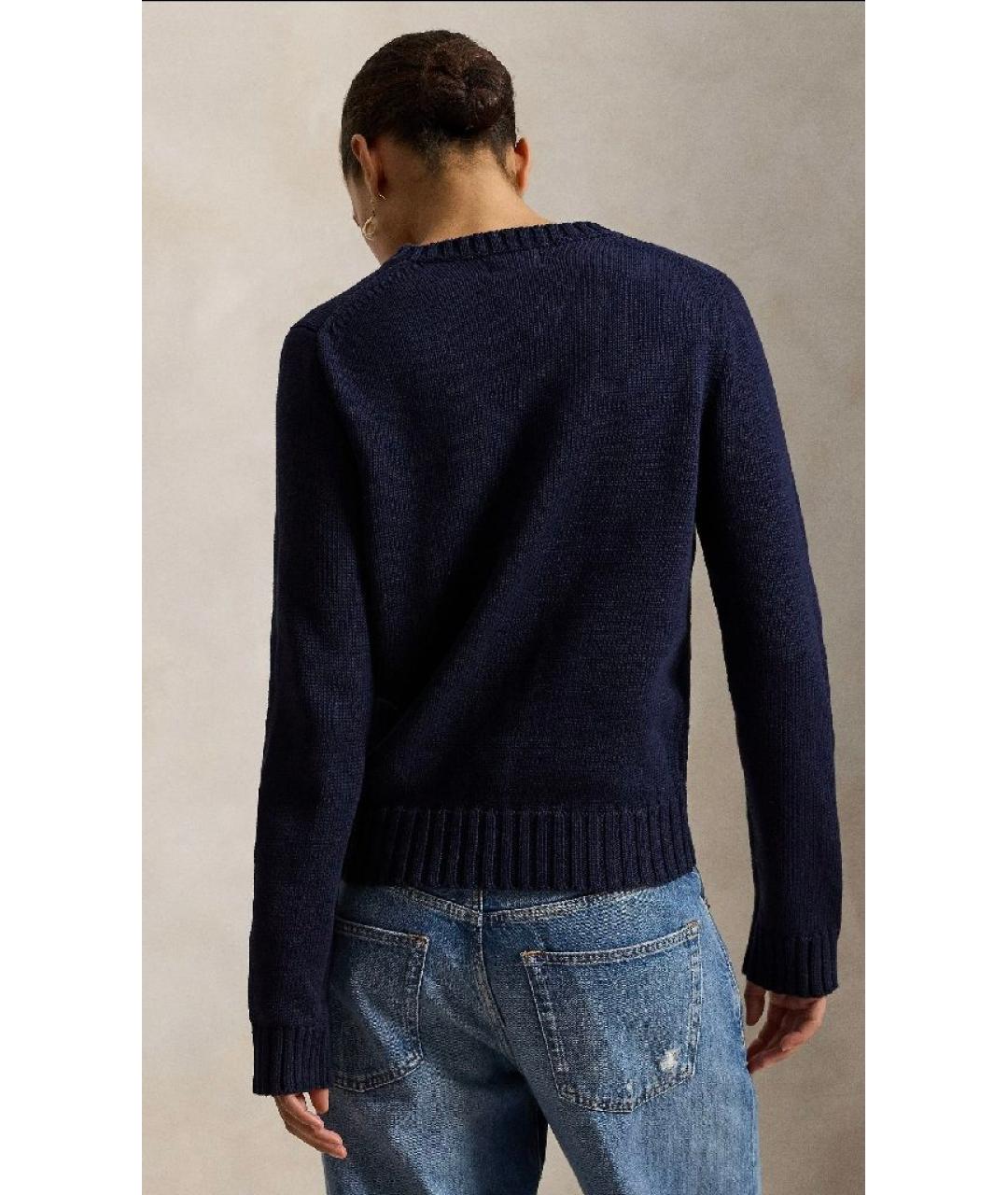 POLO RALPH LAUREN Темно-синий хлопковый джемпер / свитер, фото 2